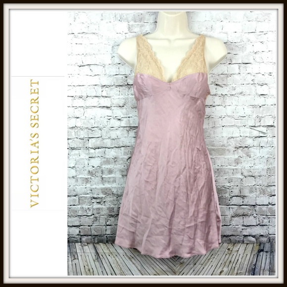 Victoria's Secret Other - Victoria's Secret Lace Babydoll Silk Chemise Gown